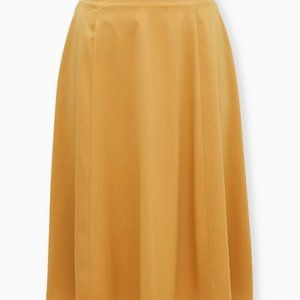 Golden Yellow Satin Tea Length Skirt